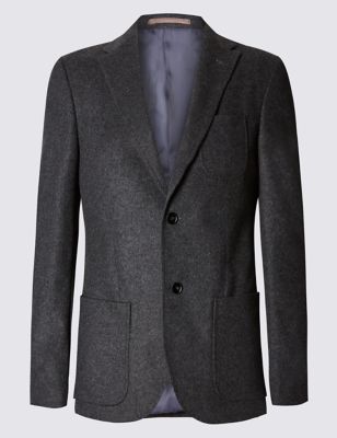 Single Breasted Jacket with Cashmere